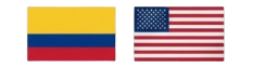 Banderas Colombia y USA